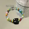 Arco-Íris de Verão ~ Dopamina Fresco Colorido Design de Nicho Doce Arco-Íris Estrela Corda Elástica Pulseira Joia