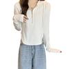 Sudadera Fina con Capucha para Mujer Primavera y Otoño 2025, Corte Ajustado, Chaqueta Corta Holgada con Cremallera, Cárdigan, Sudadera de Manga Larga para Mujer