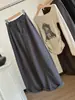 Calça Casual de Lã com Elastano de Cintura Alta Estilo Coreano Retrô Perna Larga Feminina 2026 Outono Nova Chegada Emagrecedora Curva Calça Banana