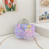 Bolso de Mano Princesa Perla Estilo Extranjero Lazo Dulce Mini Bolso Cruzado para Bebé Estilo Chanel Bolso de Hombro para Niños