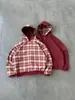 Sudadera con Capucha Holgada de Doble Cremallera Cuadros Vintage para Hombre, Nueva Colección Otoño/Invierno 2026, Transfronteriza Europea y Americana de Amazon