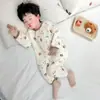 Roupas de Casa Pijama de Desenho Animado para Menino 2026 Nova Coleção Primavera, Outono e Verão Fofo Gola Redonda Urso Cardigan de Algodão Terno Masculino