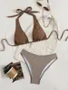 Comercio Electrónico Transfronterizo Fuente de Suministro Exclusiva Venta al por Mayor Directa de Fábrica Bikini Nuevo Sexy con Estampado y Atar Traje de Baño de Playa