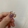 Anillo Exquisito de Bloques de Color Esmaltados para Mujer, Anillo Abierto Versátil de Malla Vintage para el Día a Día, Anillo Apilable para el Dedo Índice de Estudiante, Moderno