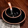 Juego de Cuatro Piezas de Vajilla de Melamina Tazones Pequeños de Plástico Tazones para Arroz Vajilla para Restaurante de Hot Pot Japonés y Coreano Tazones Platos Tazas de Imitación Porcelana Platos Redondos
