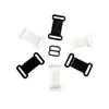 Fornecimento Pronto de Fivela de Ajuste para Gravata Borboleta 12mm Preto e Branco Pom Plástico Fivela de Sutiã Acessórios de Fivela para Lingerie Fabricante