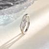 Anillo de Zirconia Mangxing Cuatro Apertura Ajustable Moda Coreana Moda Diseño de Doble Capa Cruzado Anillo de Cruz Estrella