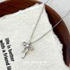 Collar de plata S925 con lazo coreano y perla para mujer de la industria de la decoración Cui Yan, explosiones 2025, cadena de clavícula dulce nicho rojo neto