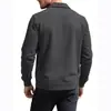 Novo Cardigan Xadrez Casual de Outono e Inverno Masculino com Gola Reversível Tamanho Europeu Camisa Fashion com Bolsos com Zíper e Moletom Abotoado para Homens