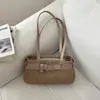Bolsa de antebraço feminina 2026 novo design retrô fashion versátil com blocos de cor para o trabalho e uso casual, bolsa de ombro único