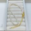 Joyería Qingdao Elegancia francesa fiebre mismo estilo collar de perlas grises brillantes Shijia para mujer collar de lujo ligero para combinar con todo