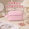 Bolsa de cosméticos de mano transfronteriza, bolsa de almacenamiento de pana, estuche de lápices elegante, gran capacidad, bolsa de aseo de viaje portátil, al por mayor
