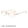 Gafas Graduadas Sin Montura con Borde Cortado en Diamante para Mujer, Disponibles con Lentes Graduadas, Monturas de Gafas Ultra Ligeras de Titanio Puro con Diamantes, Modernas para Caras Grandes