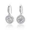 Brincos de zircônia redonda com acessórios transfronteiriços Wish para comércio exterior, moda coreana, luz sagrada, micro brincos de gancho para orelha femininos