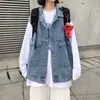 Colete casaco para mulheres Primavera 2024 Novo estilo coreano workwear Colete jeans solto bf colete externo colete fashion