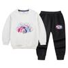 Traje deportivo de otoño para niños y niñas, primavera y otoño 2022, nuevo conjunto de dos piezas informal con pantalones y suéter para bebés
