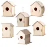 Amazon Cross-Border Temu Brinquedos e Artesanato de Casa de Pássaros de Madeira Crianças DIY Pintado Montado Casa de Pássaros Ninho de Pássaro de Madeira