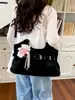Bolsa Tote Grande de Couro de Alta Qualidade com Fivela para Mulheres, Nova Moda Tendência Bolsa de Ombro, Bolsa Transversal Casual Versátil