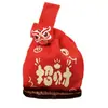 Bolsa de la Suerte del Año del Caballo, Bolsa de Regalo Estilo Chino para Reunión Anual de Empresa, Regalo de Festival de Primavera, Bolsa de Punto, Bolsa de Regalo de Año Nuevo