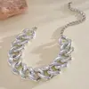 Collar ajustable de cadena de plástico transfronterizo europeo y americano, cadena de clavícula hip-hop de moda personalizada, accesorio de nicho de alta gama para mujer