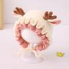 Gorro de invierno con diseño de princesa con astas pequeñas para bebé, gorro de punto japonés para exteriores, gorro de lana cálido para niños.