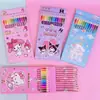 Lápis de Cor Sanrio Pet Fofo, Pacote com 12, Lápis de Desenho Estudantil Kuromi de Alto Valor, Canetas para Colorir e Rabiscar, Giz de Cera
