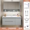 Nuevo Estilo Panel de Puerta de Roble Mesa de Lavado Combinación Lavabo Lavabo para Baño Crema Gabinete de Baño Integrado Lavabo