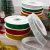 Cinta de Terciopelo Navideña con Lentejuelas en Stock para Decoración - Accesorios de Moño de Cinta Roja y Verde
