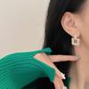 Pendientes cuadrados de circonita Super Flash con aguja de plata 925 para mujer, pendientes geométricos de alta calidad con nicho personalizado de Corea del Sur para mujer.