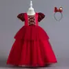 Vestido Formal Infantil Estilo Europeo y Americano de Amazon, Vestido de Princesa para Niñas, Elegante Vestido Largo con Tul, Vestido Abullonado de Navidad con Diadema