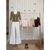 AS OFICIAL Blusa juvenil de design estilo francês com renda franzida e detalhes de acinturar para mulheres 28709