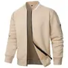 Nueva Sudadera Chaqueta con Cremallera y Cuello Alto para Hombre Cardigan Jacquard Casual para Hombre
