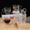Conjunto de Seis Copos de Cristal para Bebidas Atacado Criativo Conjunto de Xícaras de Café Estilo Europeu com Alça para Casa Copo de Leite Presente para Eventos