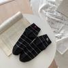 Calcetines Finos Nuevos de Primavera y Verano para Mujer con Lazo y Gatito AB Calcetines Cortos Casuales Lindos de Dibujos Animados a Rayas para Mujer