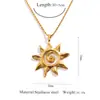 Colar Pingente Sol Espiral Transfronteiriço Estilo Europeu e Americano Corrente de Clavícula Dourada Colar Simples da Moda Hip-Hop Personalizado