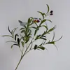 Hoja de Olivo Simulada de 6 Puntas Verde Boda Arreglo Floral para Sala de Estar Adornos Decorativos Hojas de Olivo Fabricante Venta al por Mayor