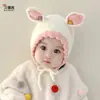 Gorro de Bebé Estilo Otoño e Invierno para Niñas, Lindo Gorro de Lana Tejida de Conejo con Protección para los Oídos para Bebés y Niños Pequeños, Diseño Único