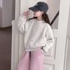 Sudadera de Felpa para Niñas Invierno 2026 Nuevo Estilo Coreano Moderna Top Falso de Dos Piezas para Niños Mayores