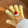 Luvas de Pelúcia Quentes Tricotadas de Cinco Dedos com Gatinho de Strass para Mulheres no Inverno, Versáteis à Prova de Frio e Vento para Ciclismo, Aconchegantes