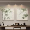 Sala de Té de Bambú Viento Silencioso Arreglo Pintura Decorativa Estilo Chino Textura Retro Sentido Mural de Pared Sentido Sala de Estar Pintura Colgante