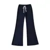 Calça Flare de Cintura Alta com Cordão Estilo Preguiçoso Calças Casuais Outono Novo Versátil Slim Yoga Esportiva Calças Longas para Mulheres