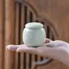Mini Pote de Cerâmica para Chá, Pote Selado de Pó de Gesso, Pote para Armazenamento de Chá de Flores, Garrafa Pequena de Porcelana, Caixa de Chá Portátil