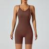 Body de punto popular transfronterizo moldeador deportivo para fitness cintura alta efecto pompis de melocotón con tirantes body de yoga para mujer