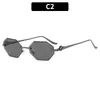 Gafas de Sol Poligonales Sin Montura de Borde Cortado Personalizadas de Moda Estilo Nuevo Europeo y Americano Moda para Exteriores Protección Solar Gafas de Sol Transfronterizas para Mujer
