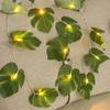 Cadena de luces LED con forma de hoja de tortuga nueva transfronteriza, simulación de hoja verde, luz a batería, luz de color para ventana de casa, cadena de luces de decoración navideña