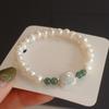 Pulsera de Perlas Naturales para Mujer Nuevo Estilo Chino Estilo Nacional Riqueza Amuleto Jade Azul Agua Pulsera Pulsera Joyería Novia Joyería Exquisita