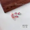 Adornos para uñas K9 rojo-rosado, sin base, de ángulo recto, multifacéticos, ultra brillantes, strass grandes hechos a mano con forma de huevo de paloma, bolitas de strass para uñas, accesorios decorativos