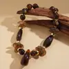 Collar de Perlas con Cuentas de Vidrio Acrílico Transfronterizo Europeo y Americano, Cadena Versátil para Suéter, Collar de Lujo Ligero de Alta Gama para Mujer