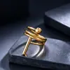 Anillo de acero de titanio de diseño nicho estilo Ins para mujer, no se decolora, oro de 18 quilates, diseño abierto, acero inoxidable, lujo ligero, anillo para el dedo índice, venta al por mayor