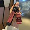 Urso Violento Desenho Animado Fofo Chaveiro Chaveiro de Carro Menino Estudante Mochila Enfeites Pendurados Bolsa de Namorada Feminina Pingente